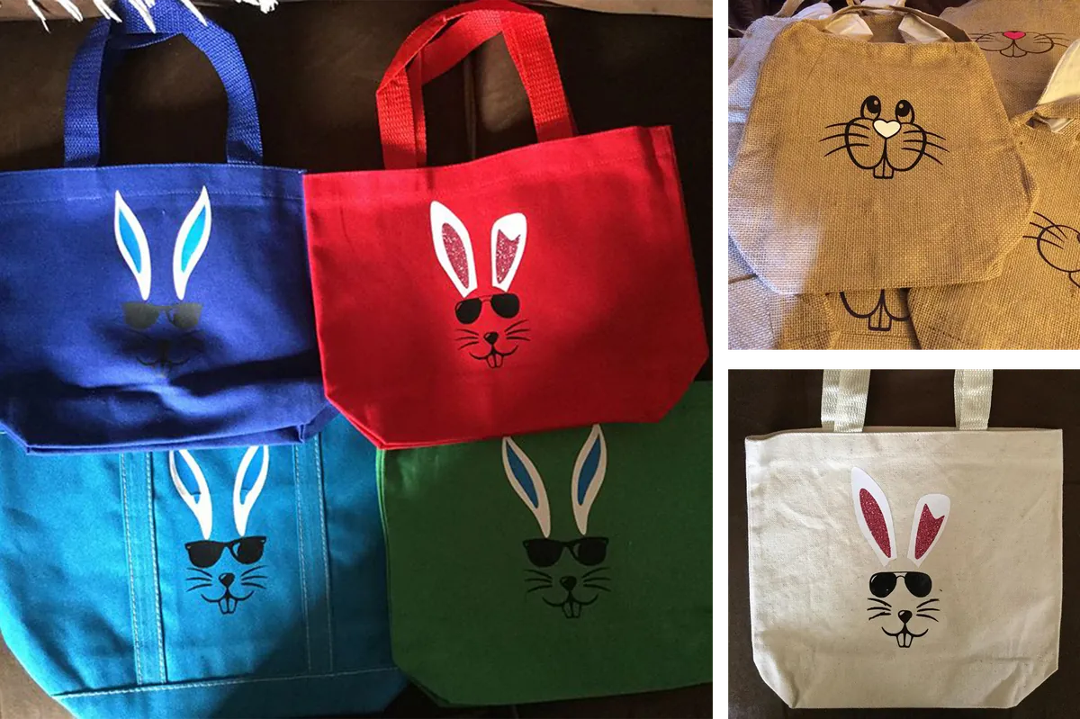Easter SVG on tote bags