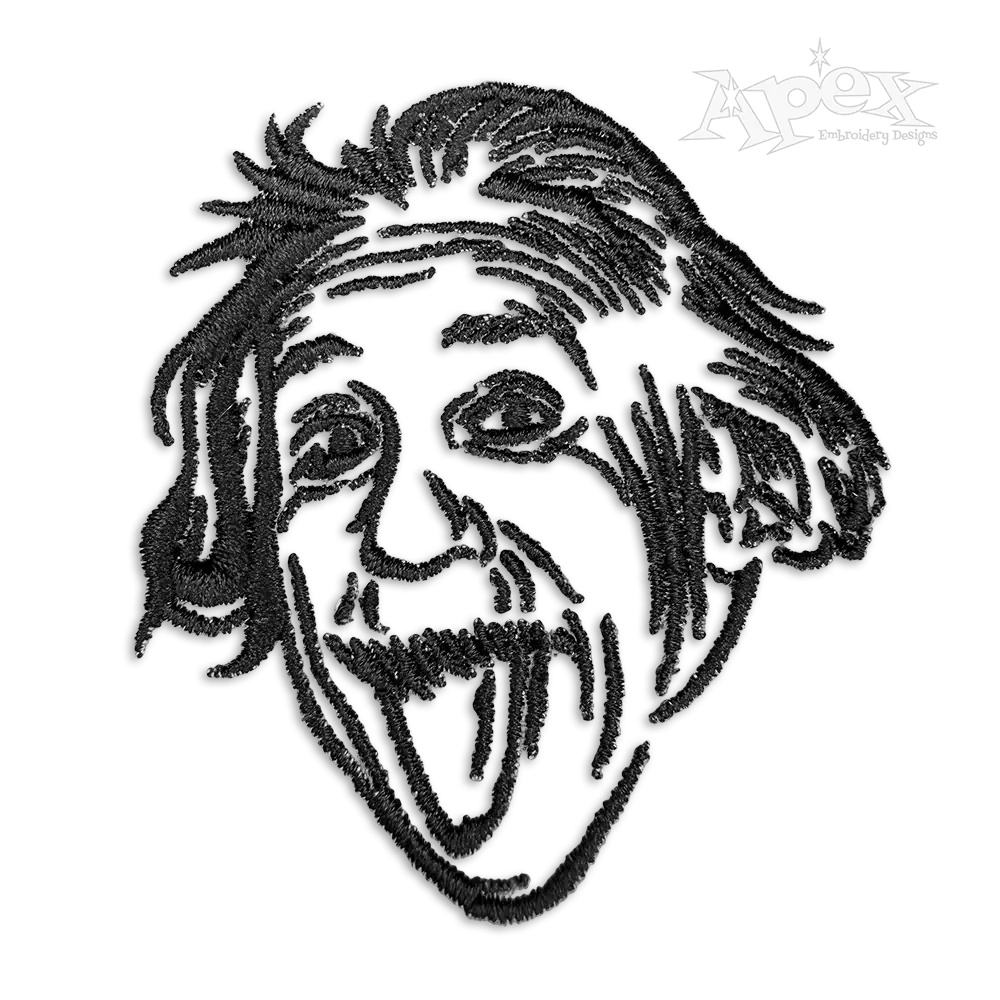 Albert Einstein Machine Embroidery Design by Apex