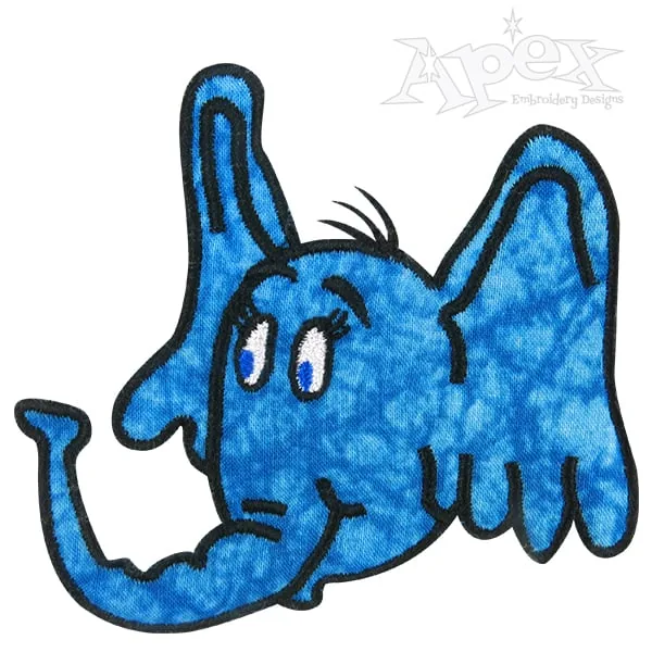 Elephant Head Applique Embroidery Design