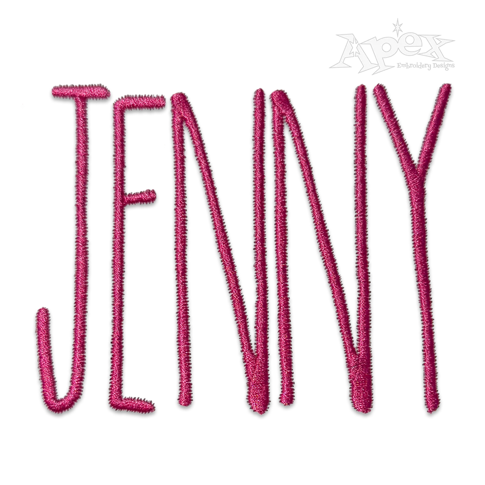 Eli Skinny Machine Embroidery Font Alphabets