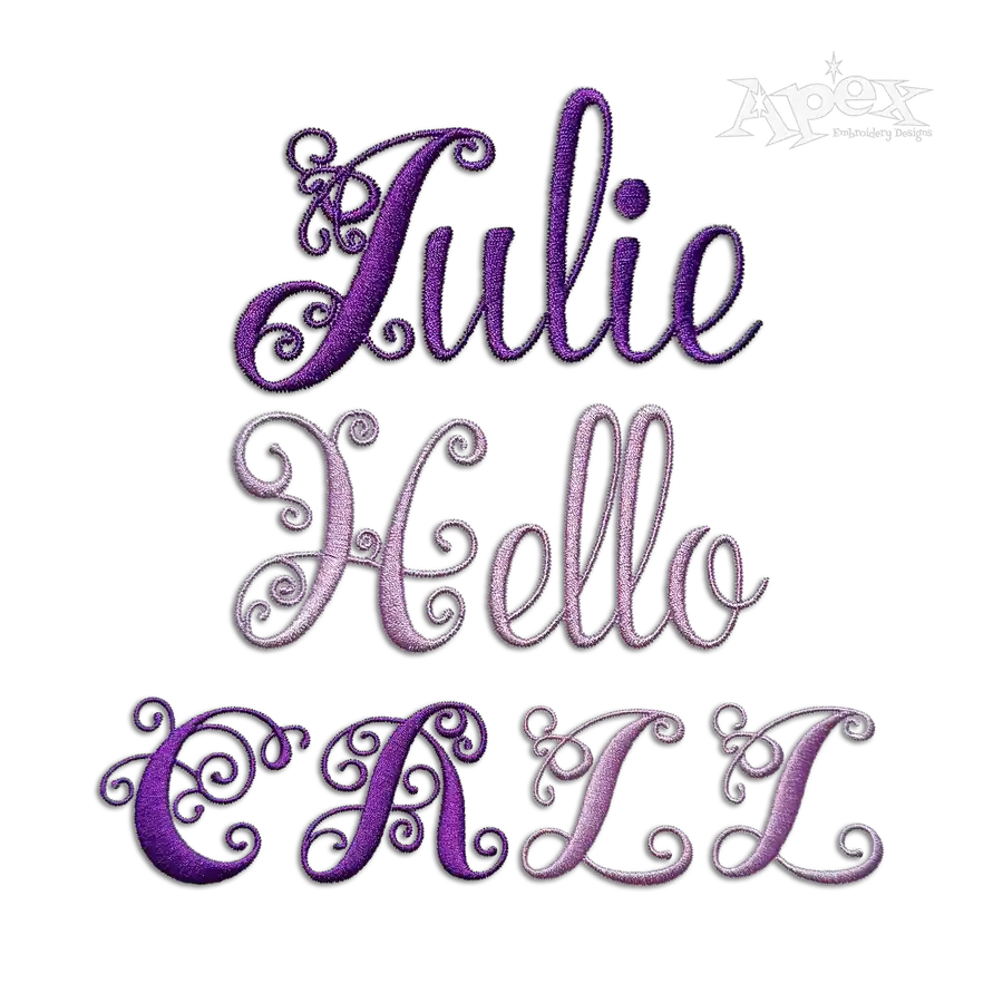 Elsie Swirls Machine Embroidery Font Digitized by Apex