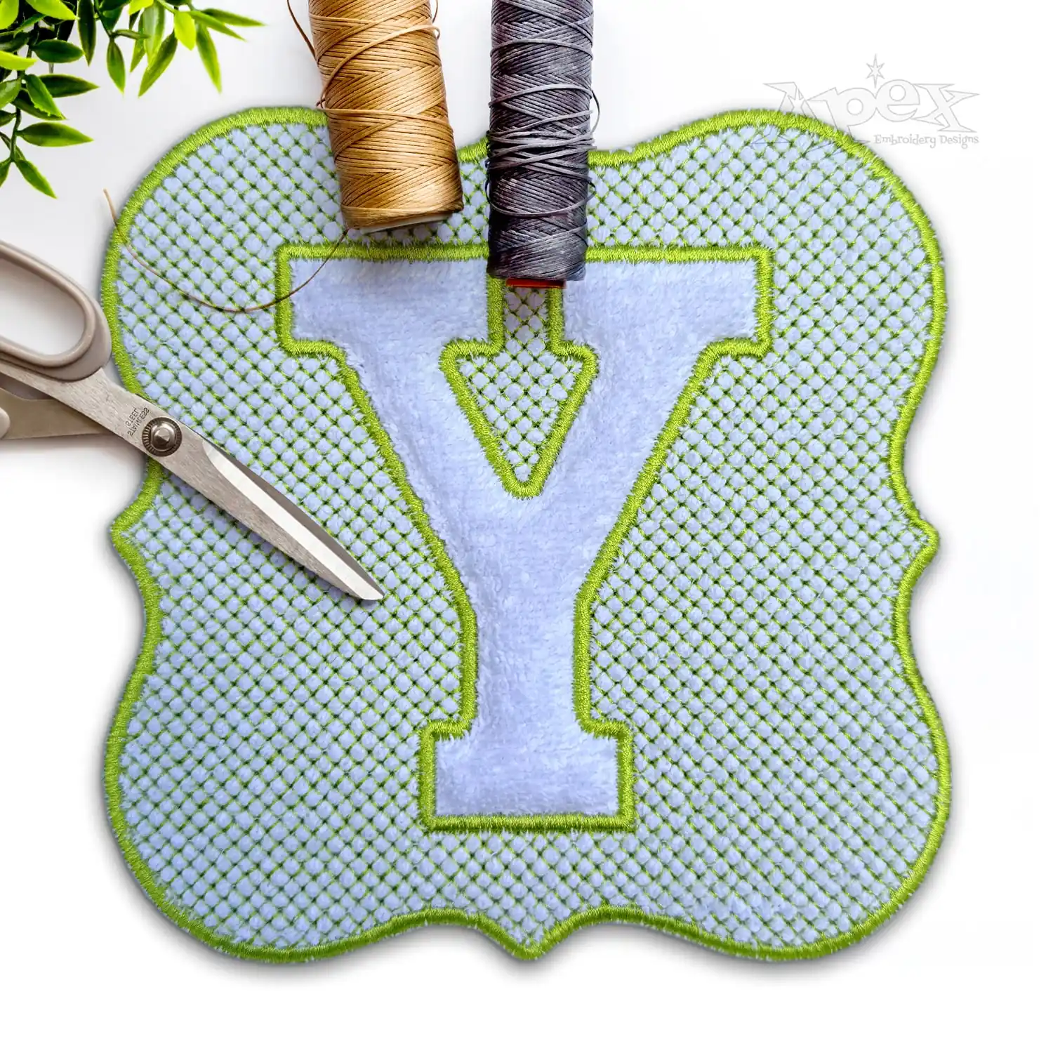 Embossed Frame Machine Embroidery Font by Apex y