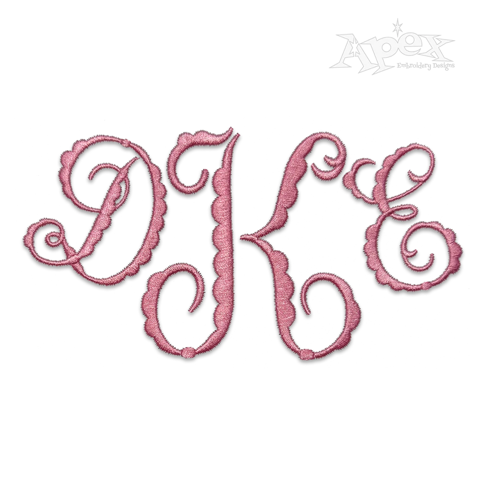 Emma Scallop Machine Embroidery Font - Apex