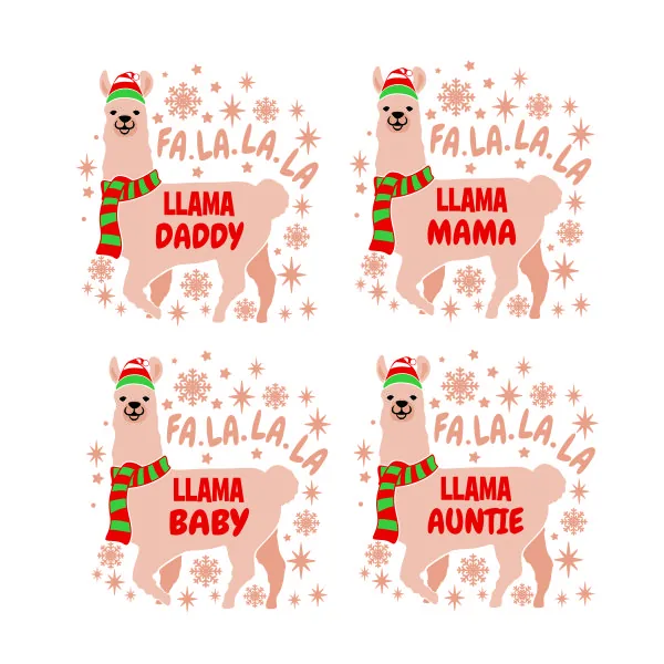 Fa La La La Llama Family SVG Cuttable Design