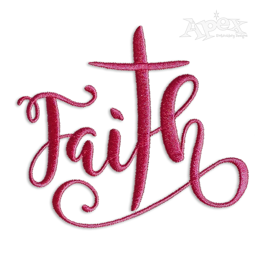 Faith Cross Machine Embroidery Design by Apex
