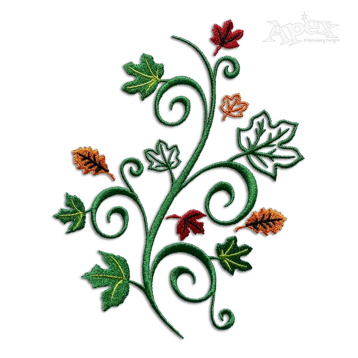 Fall Leaf Accent Boarder Autumn Leaves Embroidery Design