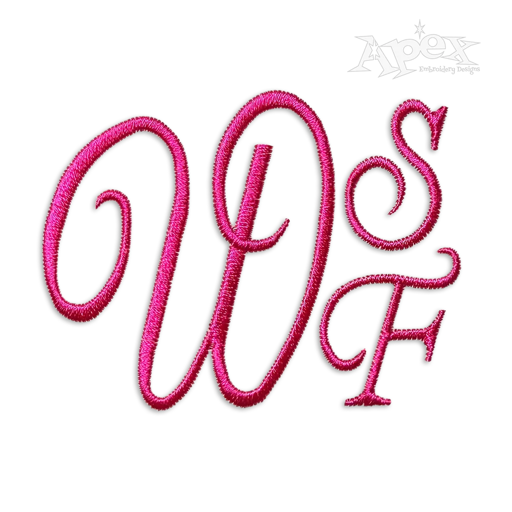 Fancy Script Machine Embroidery Fonts by Apex Designs