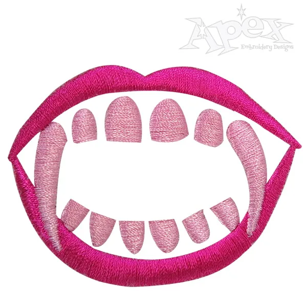Fangs 2 Embroidery Design