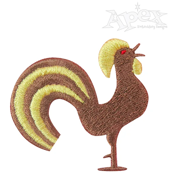 Farm Harvest Rooster Embroidery Design