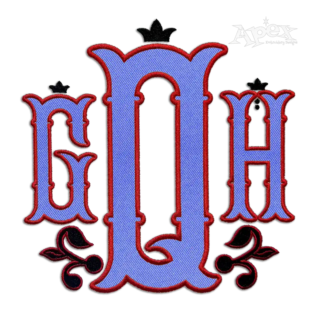 Fat Nola Applique Monogram Embroidery Font