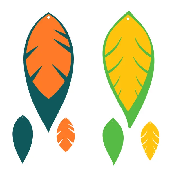 Feather Earrings SVG Cuttable Design