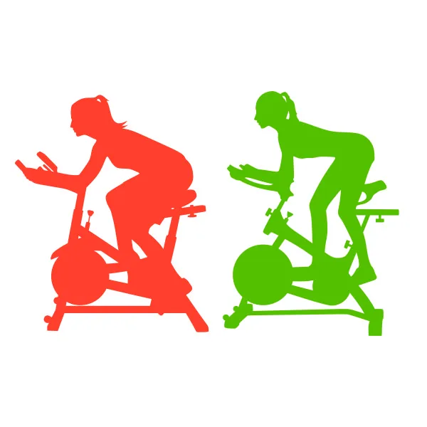 Female Spin Bike Silhouette SVG Cuttable Design