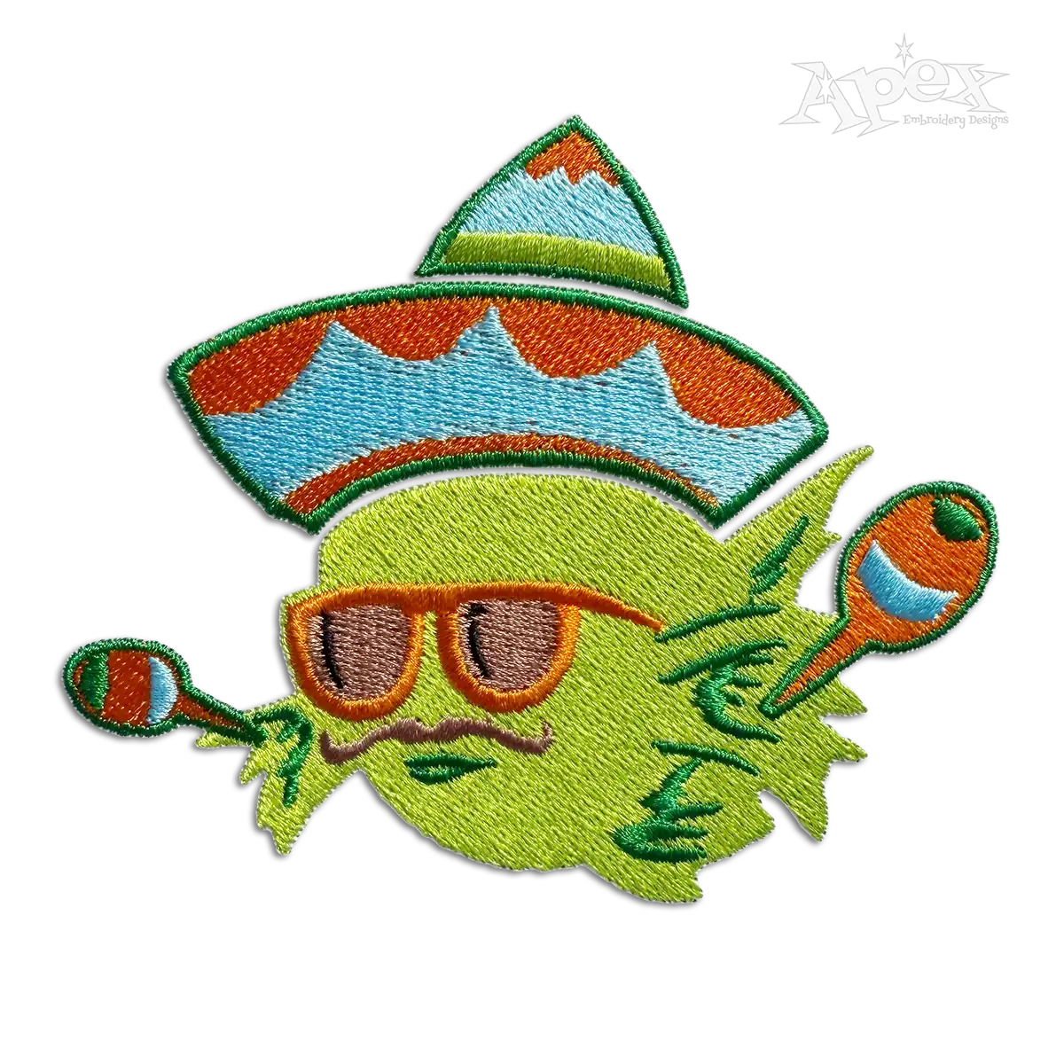 Fiesta Party Fish wearing Sombrero Machine Embroidery Designs