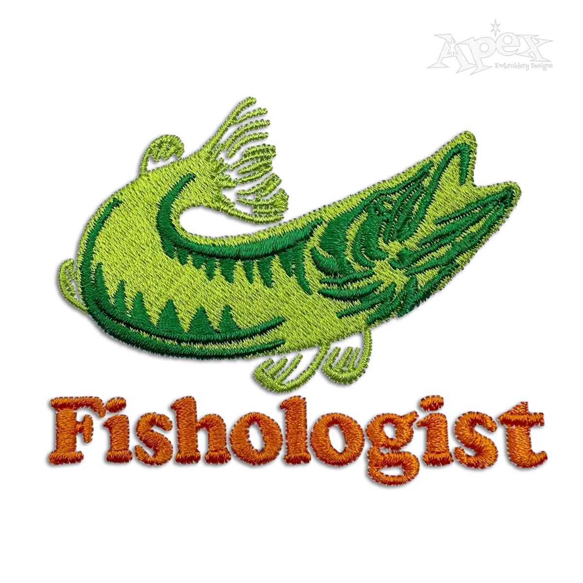Fishologist Fish Lover Fisherman Machine Embroidery Design Digitizing