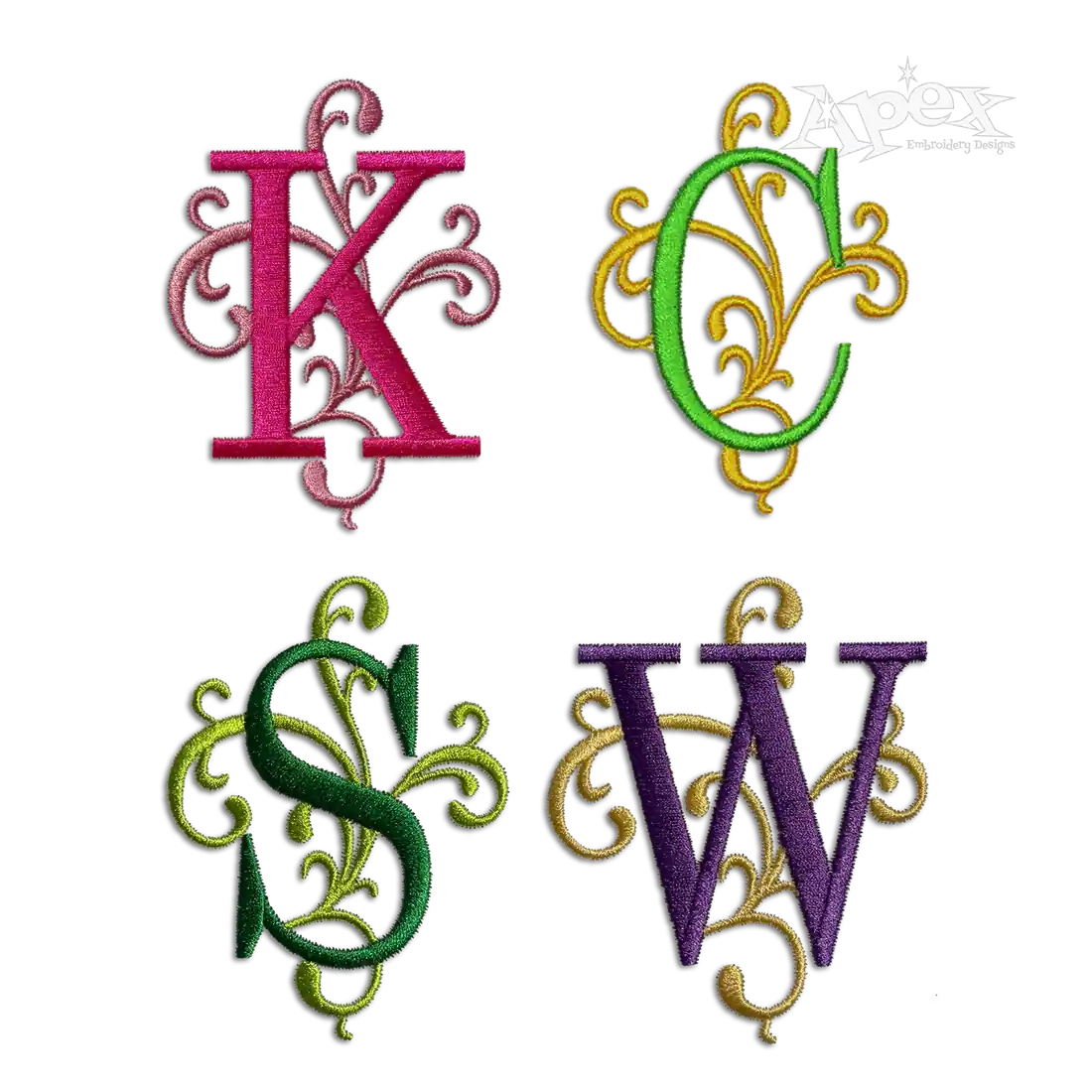 Floral Freida Embroidery Font Machine All