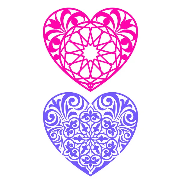 Floral Kaleidoscope Heart SVG Cuttable Design