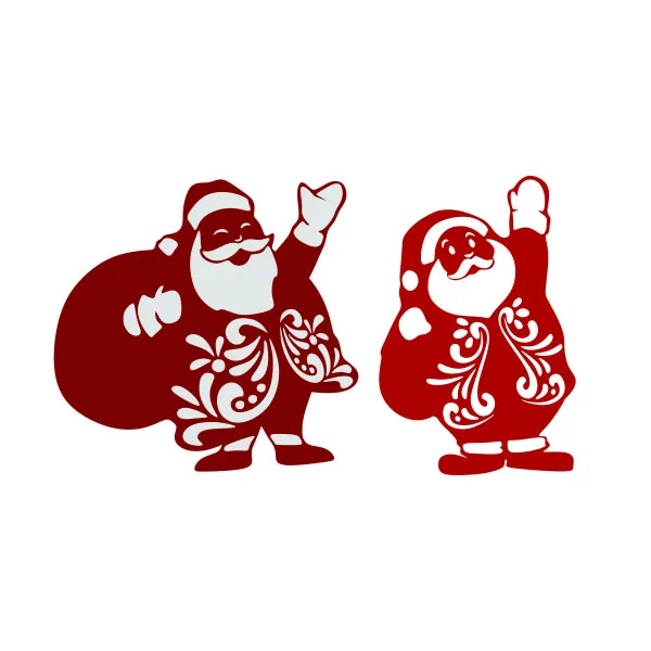 Floral Santa Claus SVG Cuttable Design