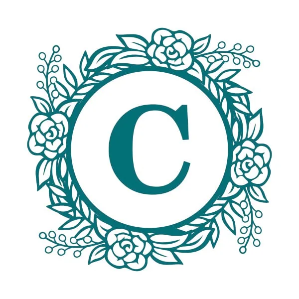 Floral Wreath Cuttable Font