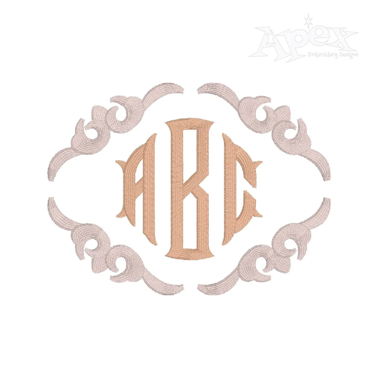 Flourish Diamond Frame Embroidery Design