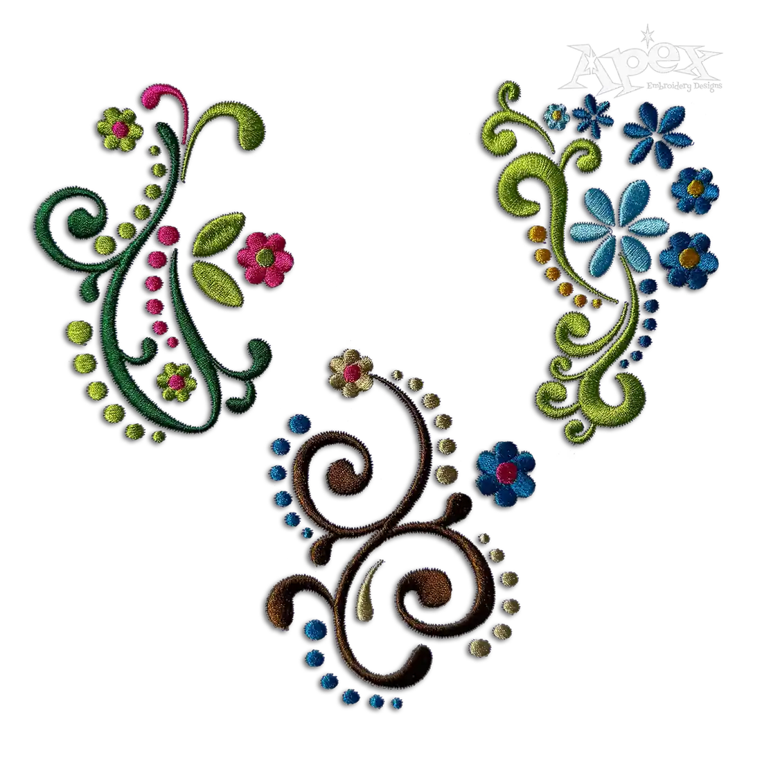 Flourish Flowers Pack Machine Embroidery Design