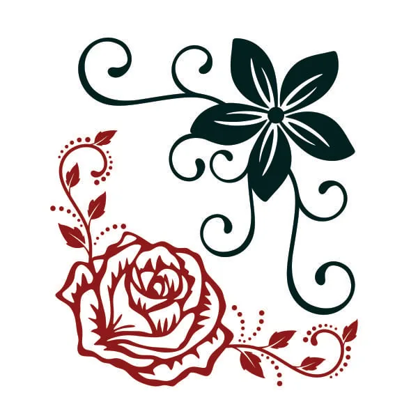 Flower Decorative Corner SVG Cuttable Design