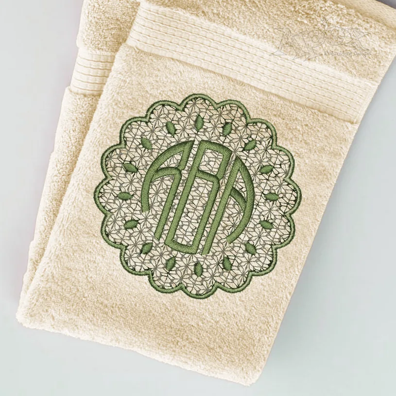 Flower Knockdown Monogram Frame Embroidery Design