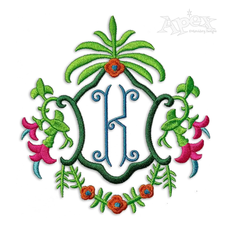 Flower Palm Machine Embroidery Frame By Apex