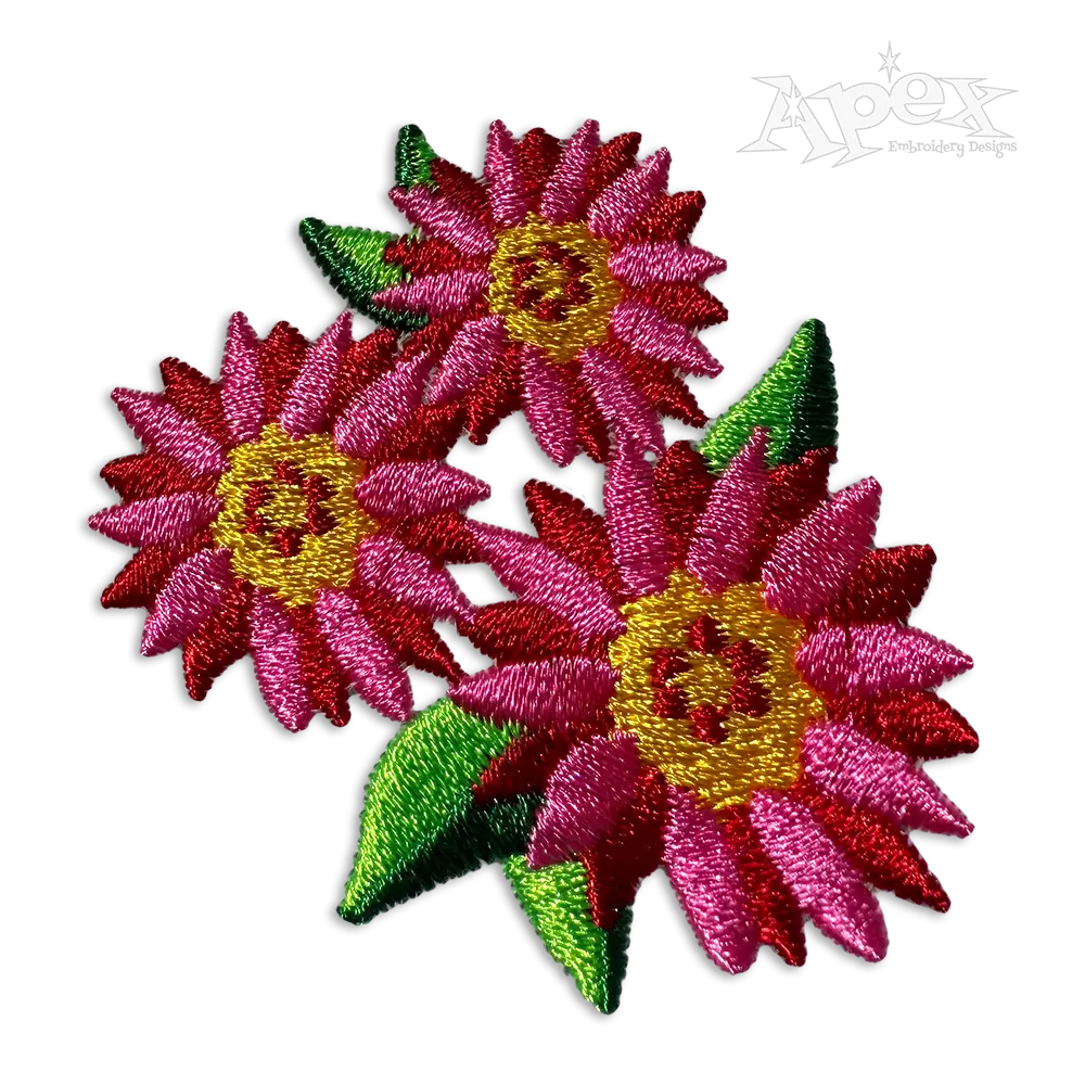Flowers Poinsettia Machine Embroidery Design by Apex
