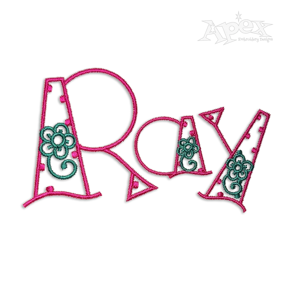 Flowers Open Machine Embroidery Font by Apex