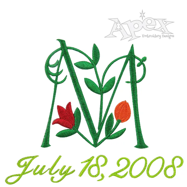 Flowers Vine Embroidery Font