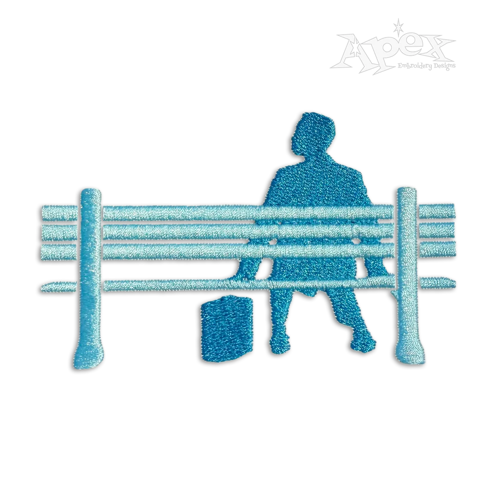 Forrest Gump Sitting on Bench Machine Embroidery Design by Apex