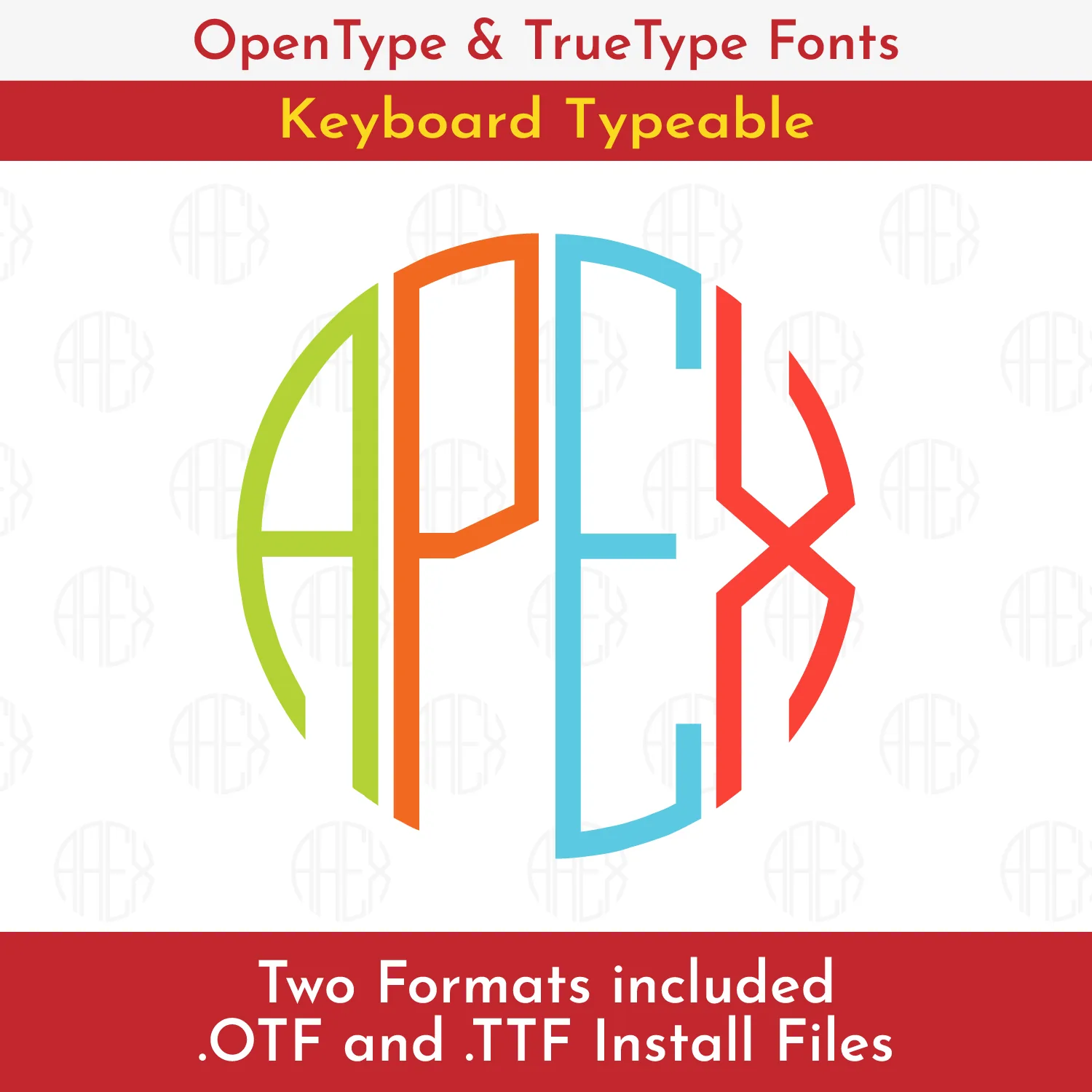Four Letter Circle Monogram TrueType Font