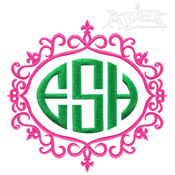 Frame Fleur-de-lis Embroidery Designs