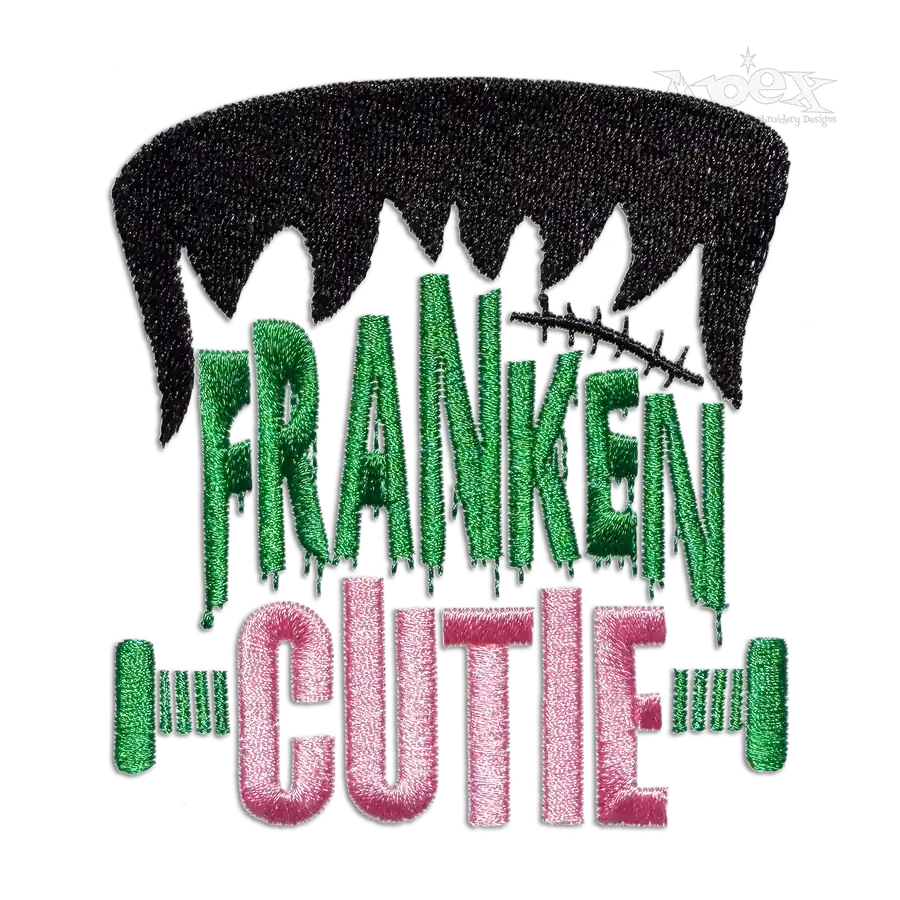 Franken Cute Machine Embroidery Design. Frankenstein 