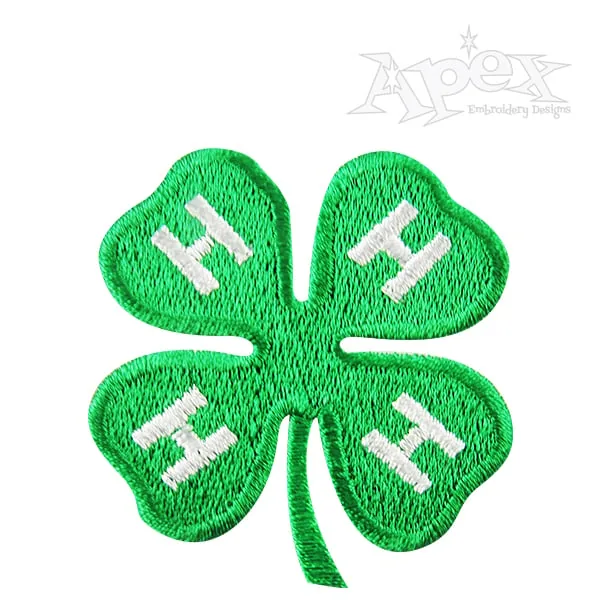 Free 4-H Clover Embroidery Design