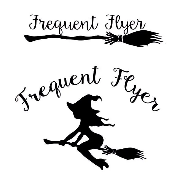 Frequent Flyer Witch SVG Cuttable Design