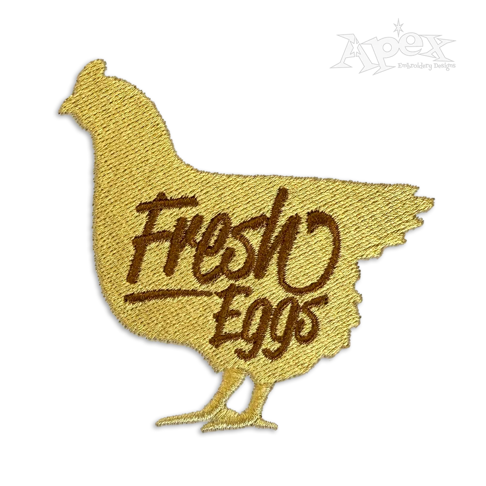 Fresh Eggs Hen Machine Embroidery Design by Apex
