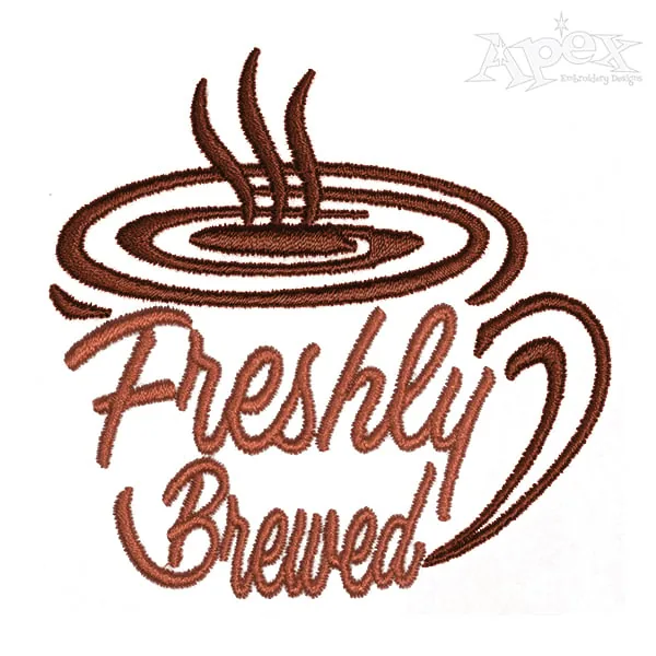 Freshly Brewed Embroidery Design