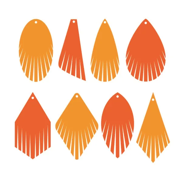 Fringe Earrings SVG Cuttable Design