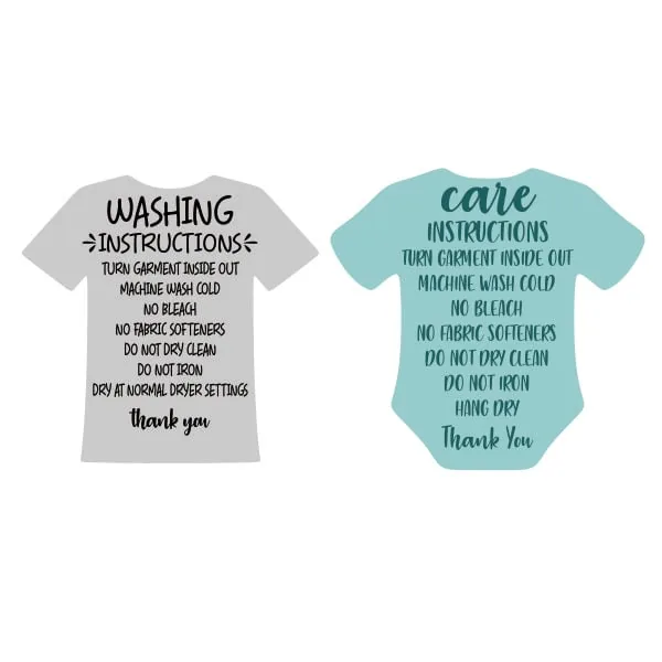 Washing Instructions T-shirt Cuttable Design