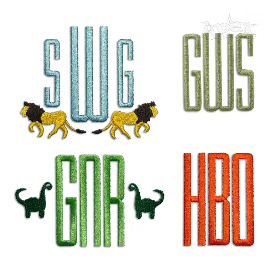 Gentlemen Slim Machine Embroidery Font - Apex