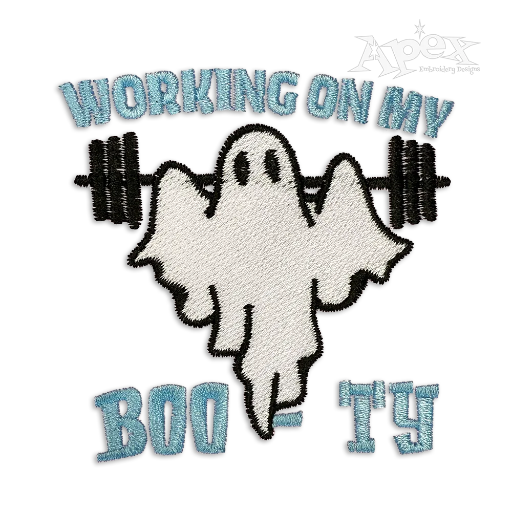 Ghost Working on my Boo-ty Machine Embroidery Design