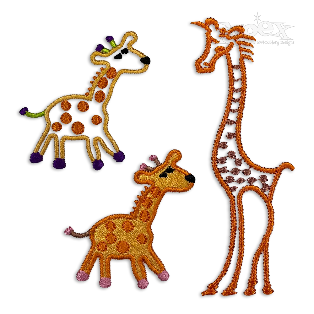 Giraffe Machine Embroidery Design Pack by Apex Designs All