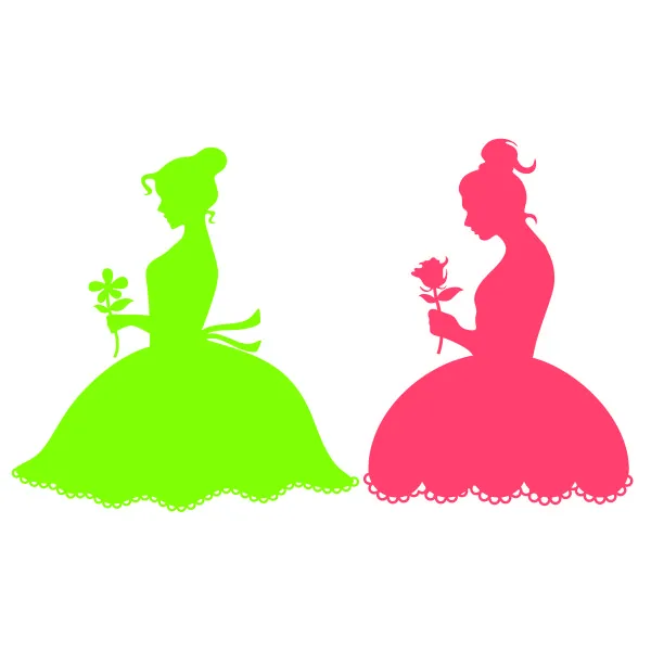 Girl and Flower Silhouette SVG Cuttable Design