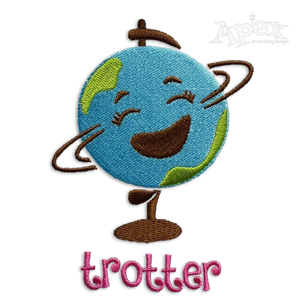 Globe Trotter Machine Embroidery Design by Apex