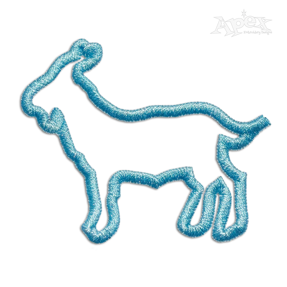 Applique Goat Outline Farm Animal Machine Embroidery Design