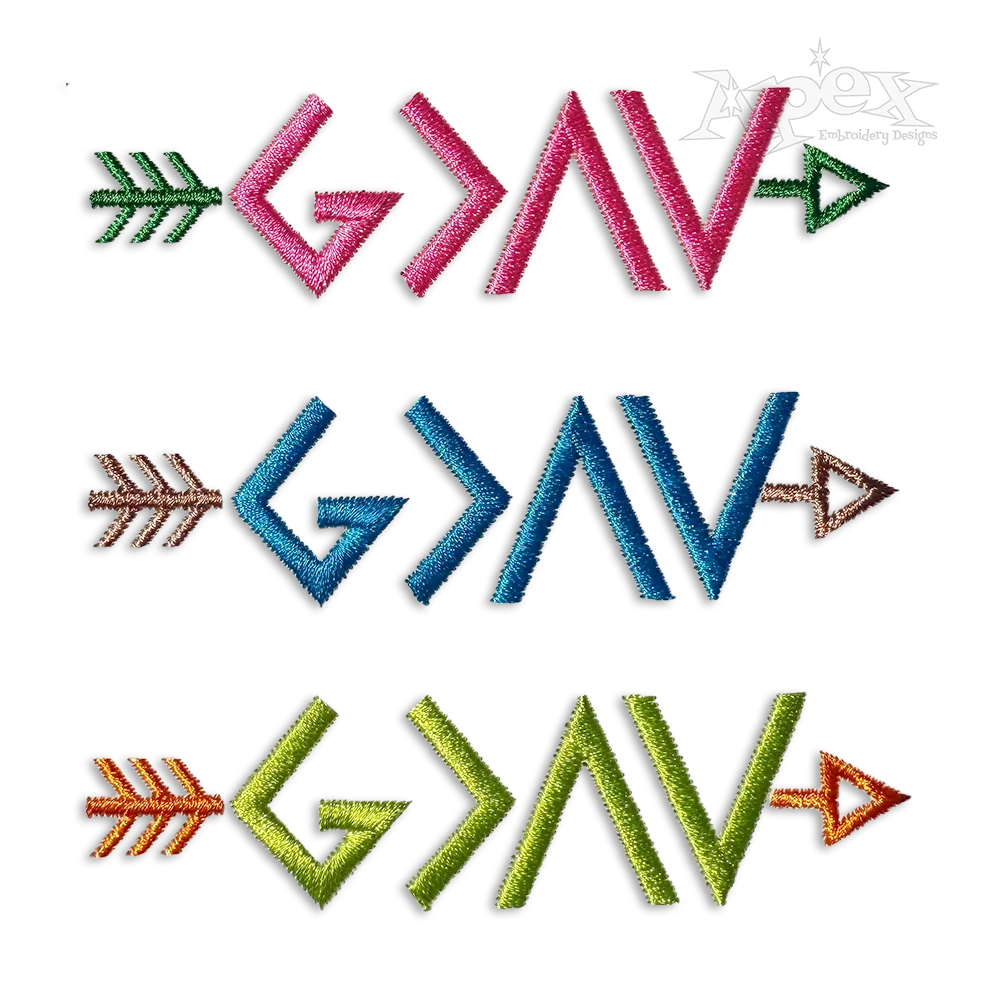 God is Greater Than the Highs and Lows Embroidery Design by Apex