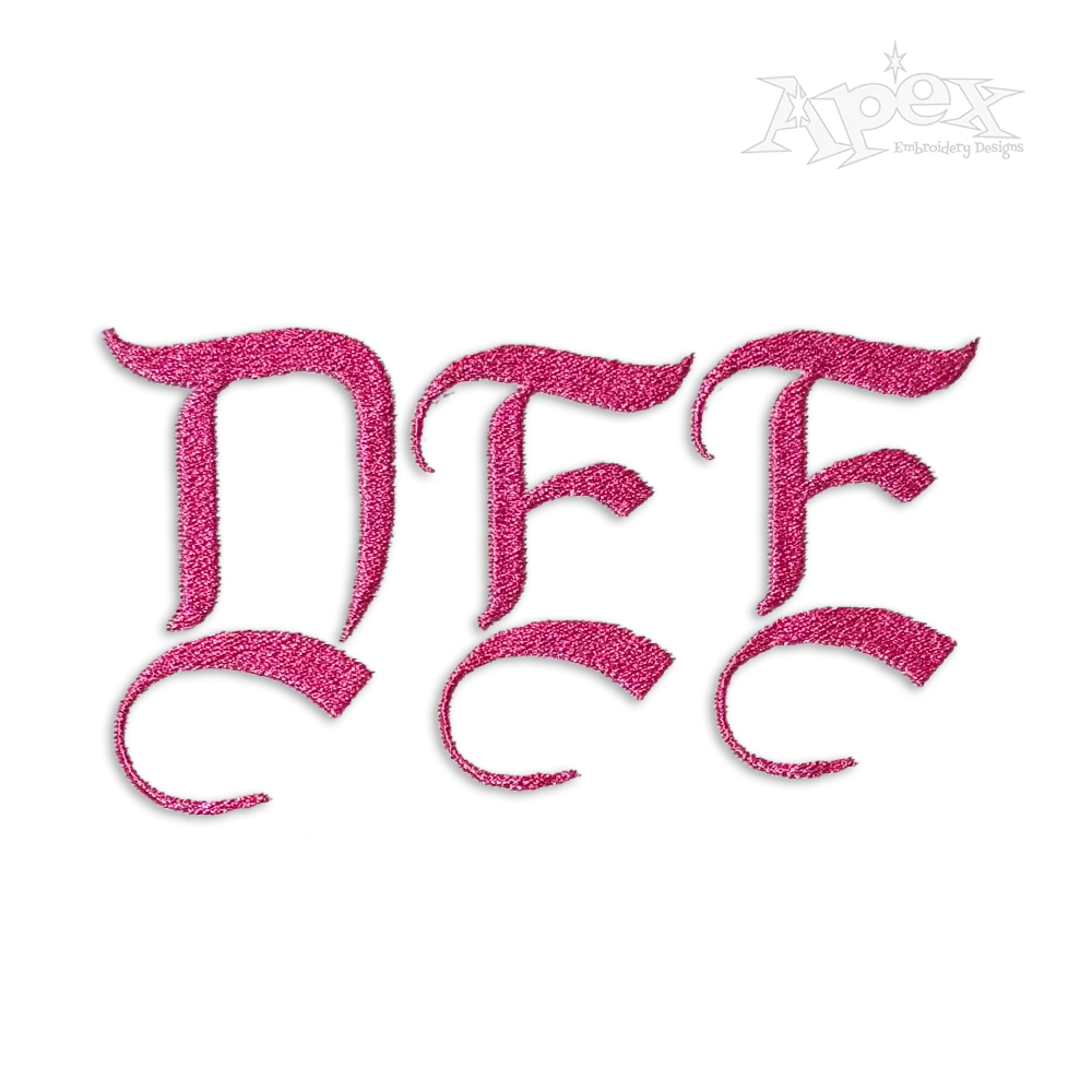 Gothic Age Machine Embroidery Font by Apex