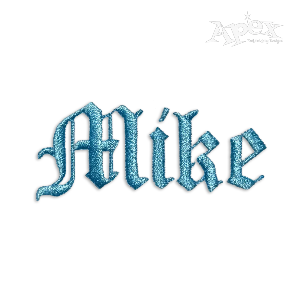 Gothic Bold Machine Embroidery Font by Apex