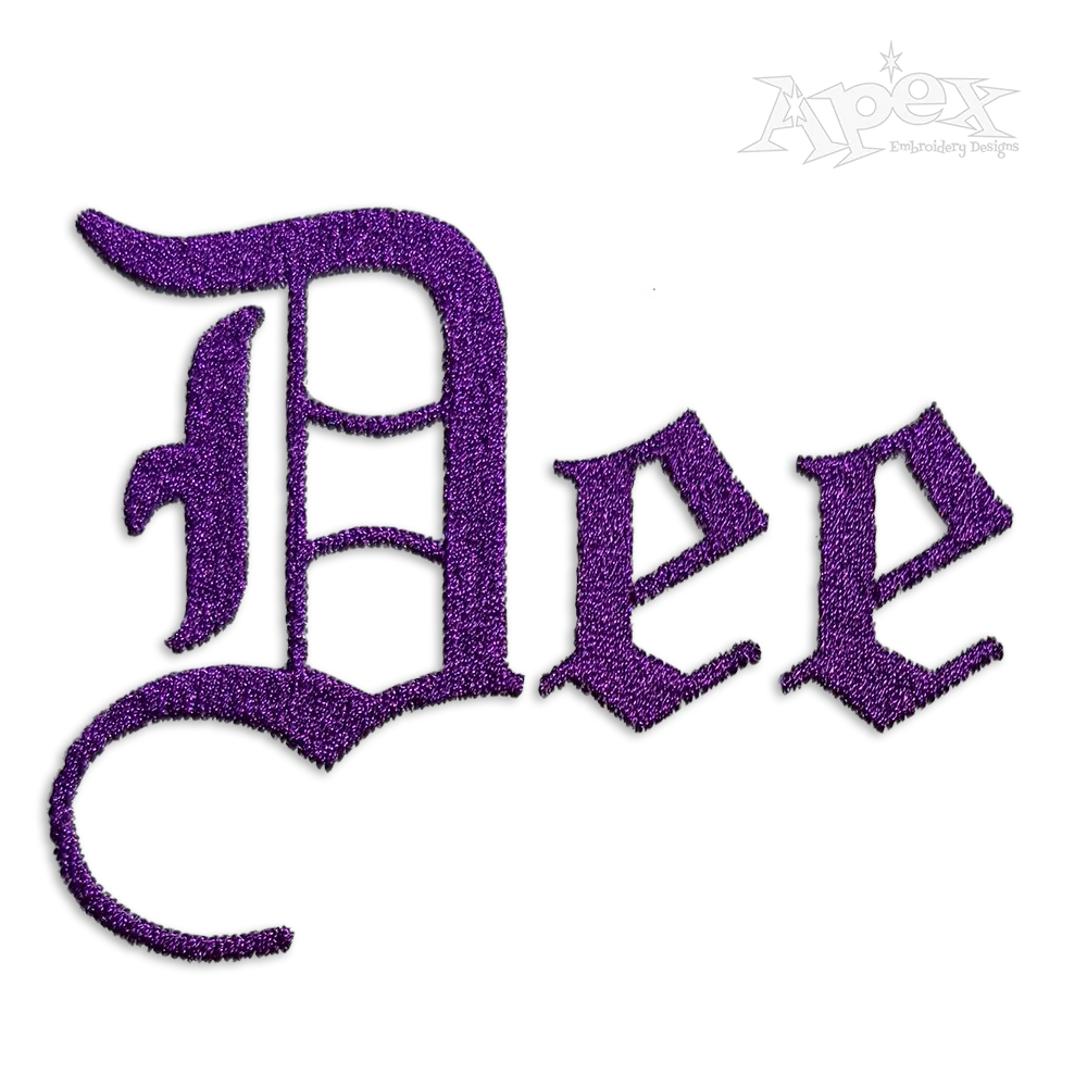 Gothic Fill Machine Embroidery Font by Apex Designs Monograms